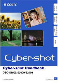 Sony Cyber-shot S2100 manual. Camera Instructions.